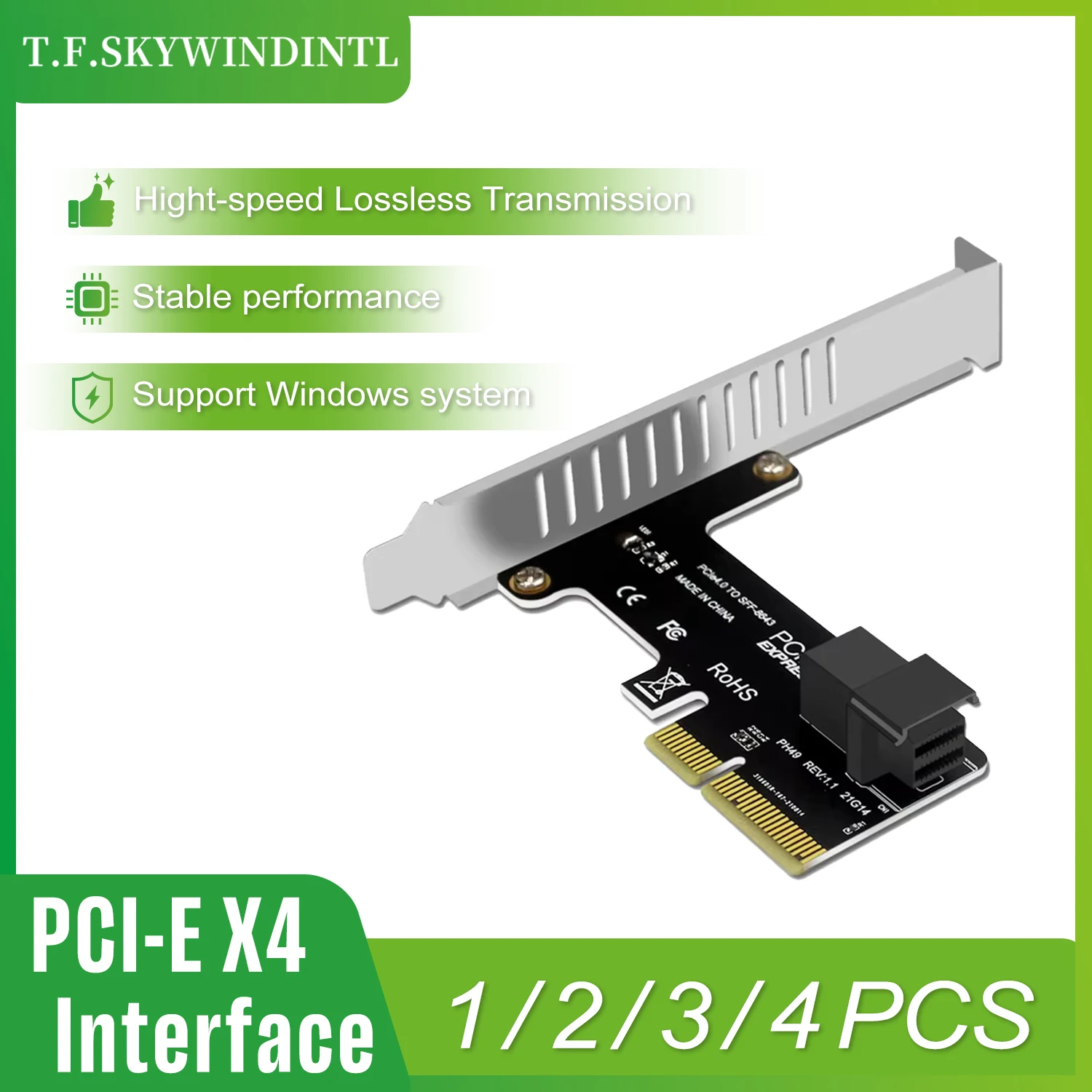 Adaptador PCIe 4.0 para SFF-8643 SAS/SATA de 1/2/3/4 Portas, Conversor RAID 2.5" NVME SSD, Placa de Expansão HDD para NAS/Servidor/Desktop