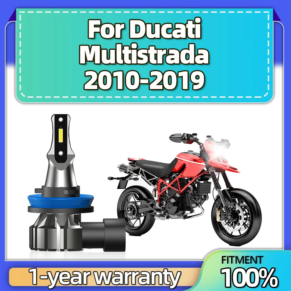 Faro LED Canbus para motocicleta, Bombilla alta/Baja H11 15000lm para Ducati Multistrada 2010 2011 2012 2013 2014 2015 2016-2019, 1 piezas