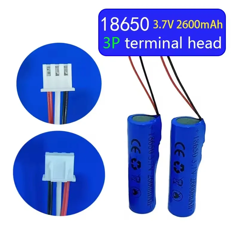 18650 1S1P بطارية ليثيوم 3.7 فولت 2600 مللي أمبير مع 2P-1.25/2.0/2.54 3P SM رابط التوصيل للإضاءة لعبة كهربائية سمّاعات بلوتوث #6