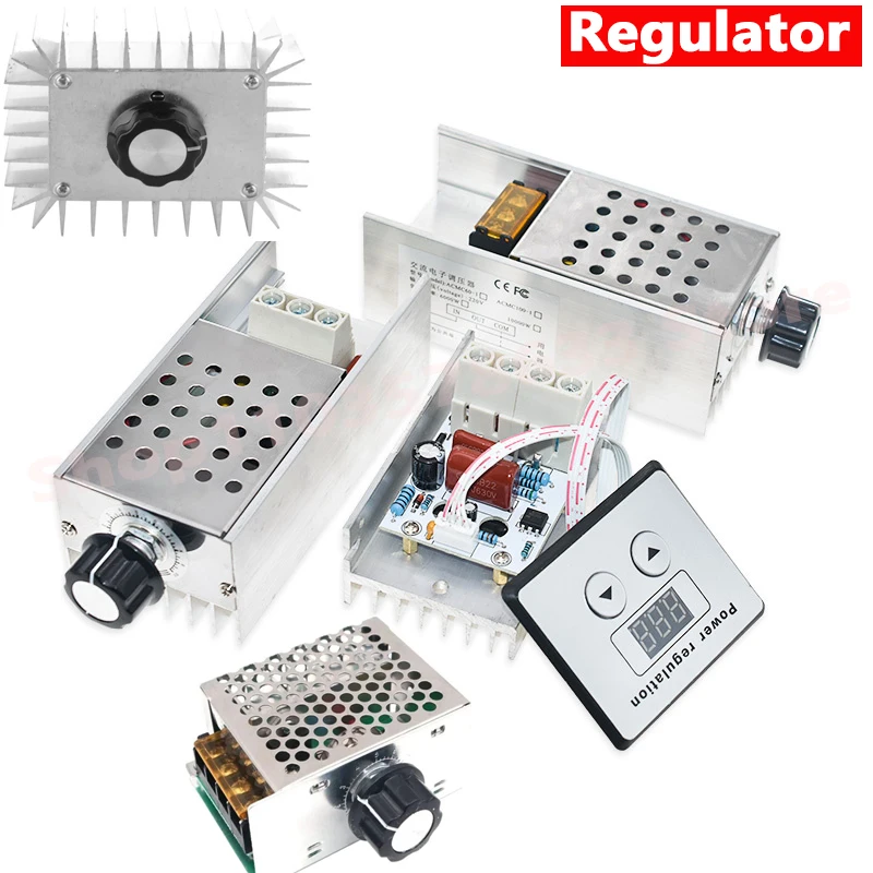 Регулятор переменного тока 220 В, 4000 Вт, 5000 Вт, 10000 Вт, тиристорный стабилизатор напряжения, скорости, 220 В, с регулируемой яркостью, 220 В, контроллер скорости двигателя, термостат