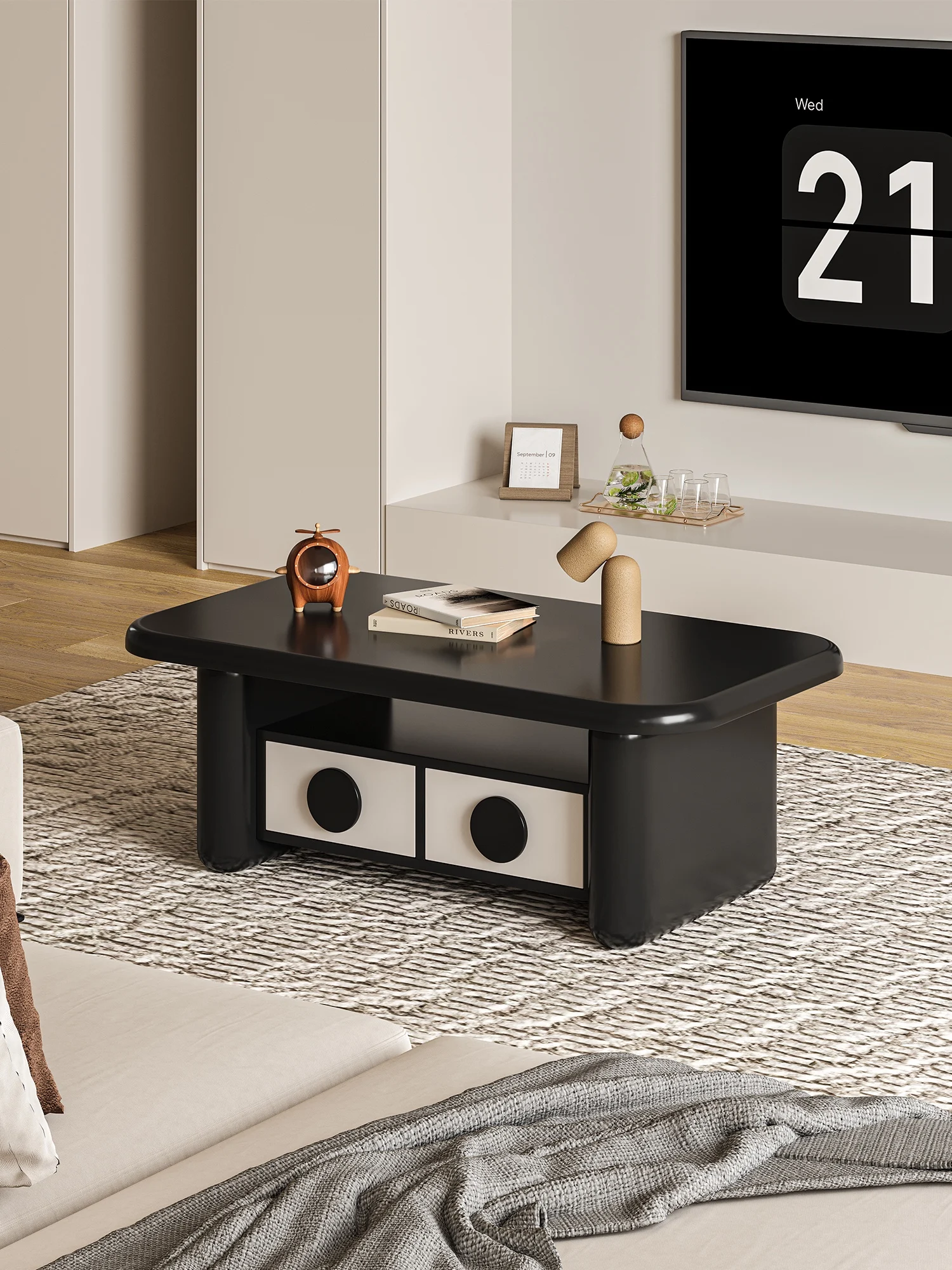 Home Modern French Milk Tea Color Sunset Coffee Table