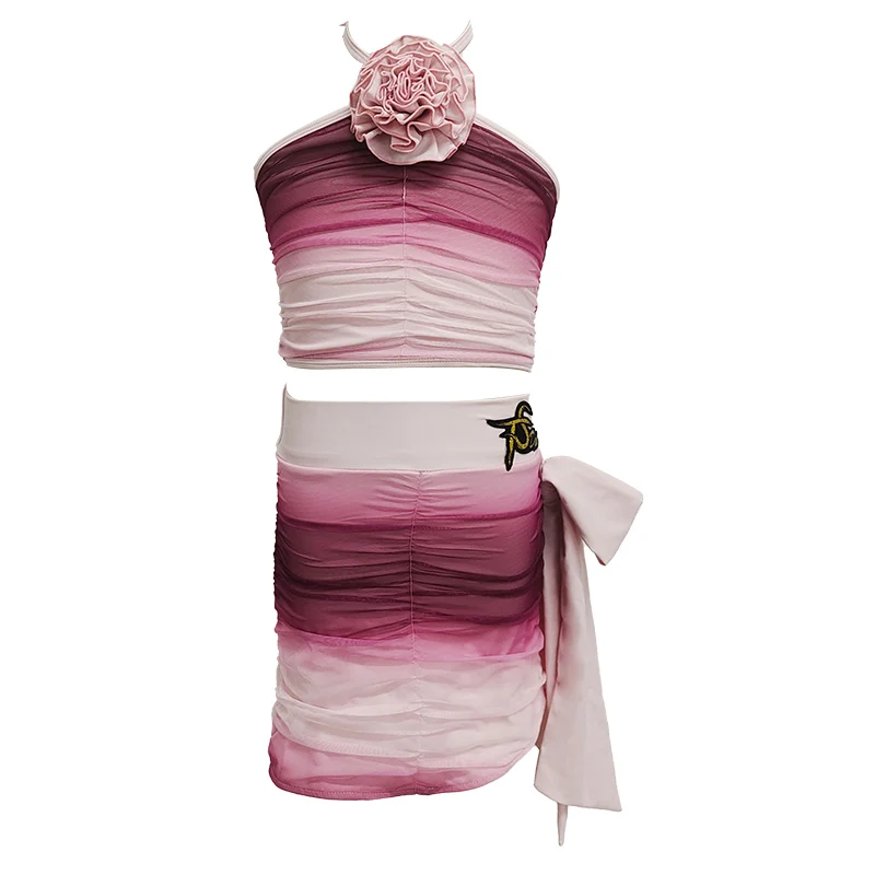 Aangepaste Latin Dance Rok Meisjes Oefenoutfit Prestaties Competitie Kostuums Pak Set Ballroom Jurk Standaardkleding