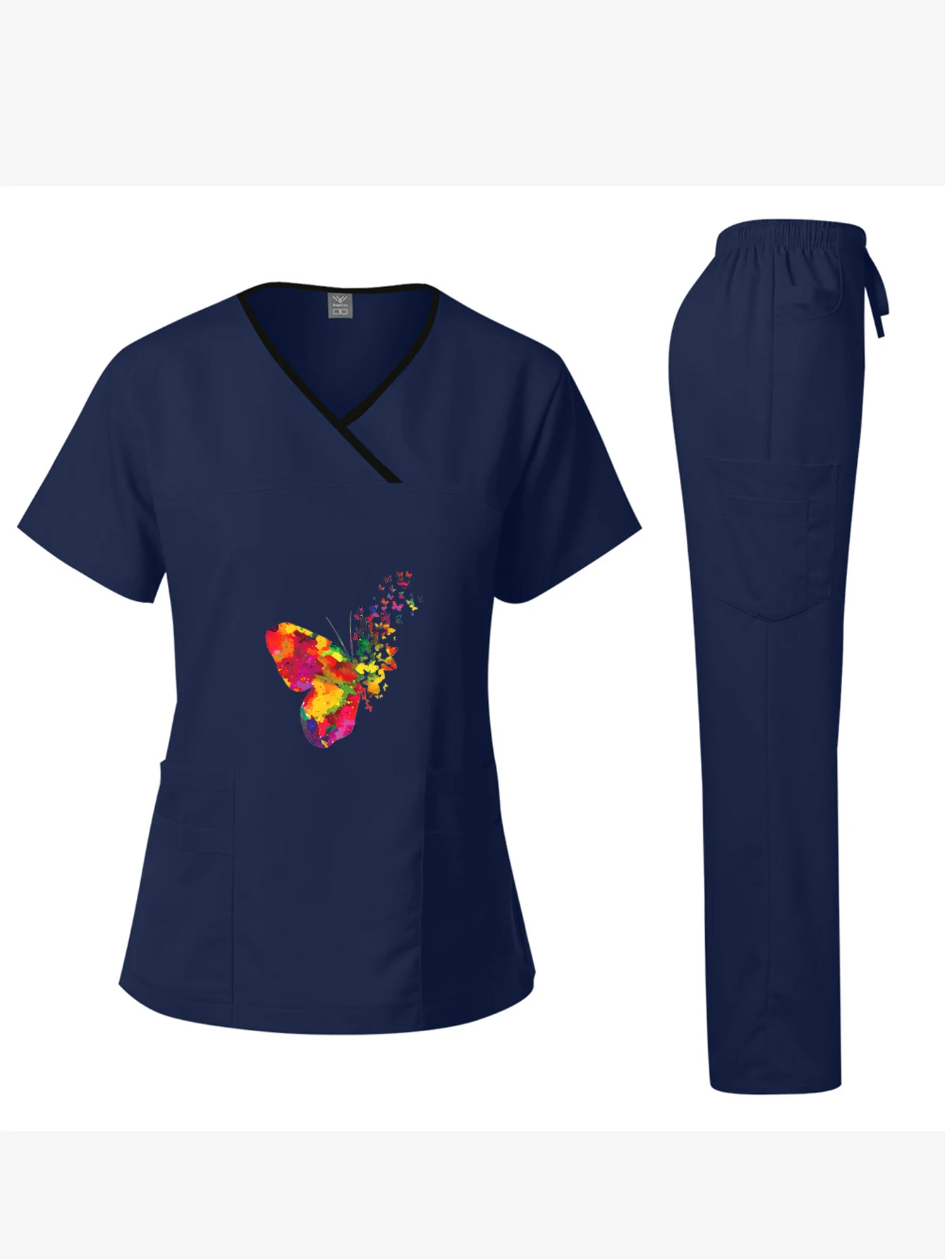 Conjunto de Uniforme Cirúrgico Personalizado para Mulheres com Manga Curta e Fenda, Essencial para Dentistas e Clínicas
