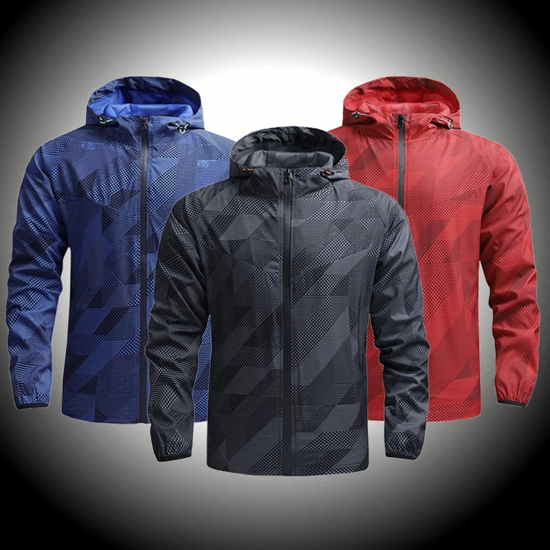 

Breathable Men's Jacket Spring Autumn Thin Casual Jacket Hooded Sports Outdoor Climbing Male Windbreaker Men Jackets Hiking