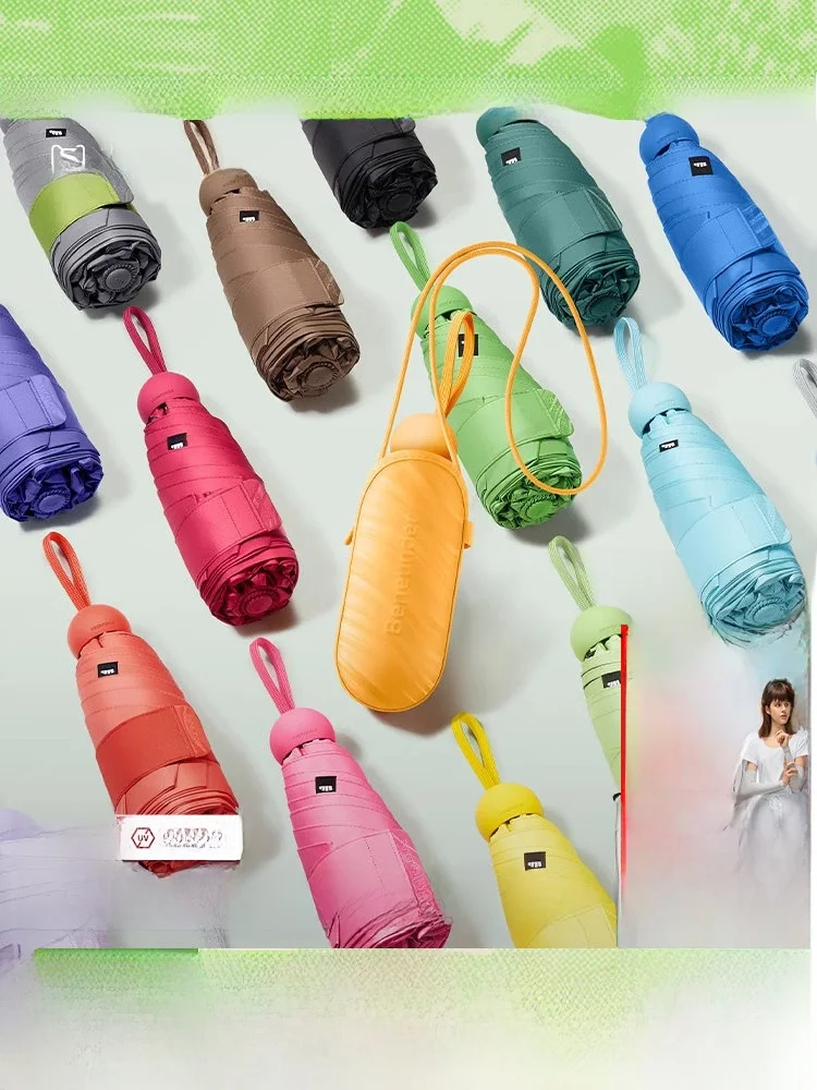 

Портативный зонт-капсула Bla Glue для женщин, летний, двойного назначения, с защитой от УФ-лучей, модный