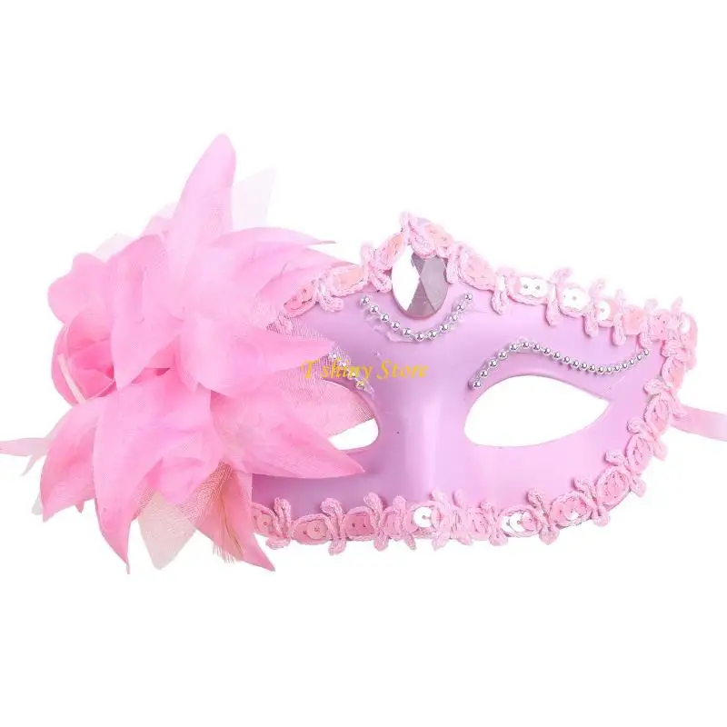 N58F – masques pour les yeux Sexy en plumes fleurs, pour mascarade, Costume danse, demi-masque d'halloween, masque