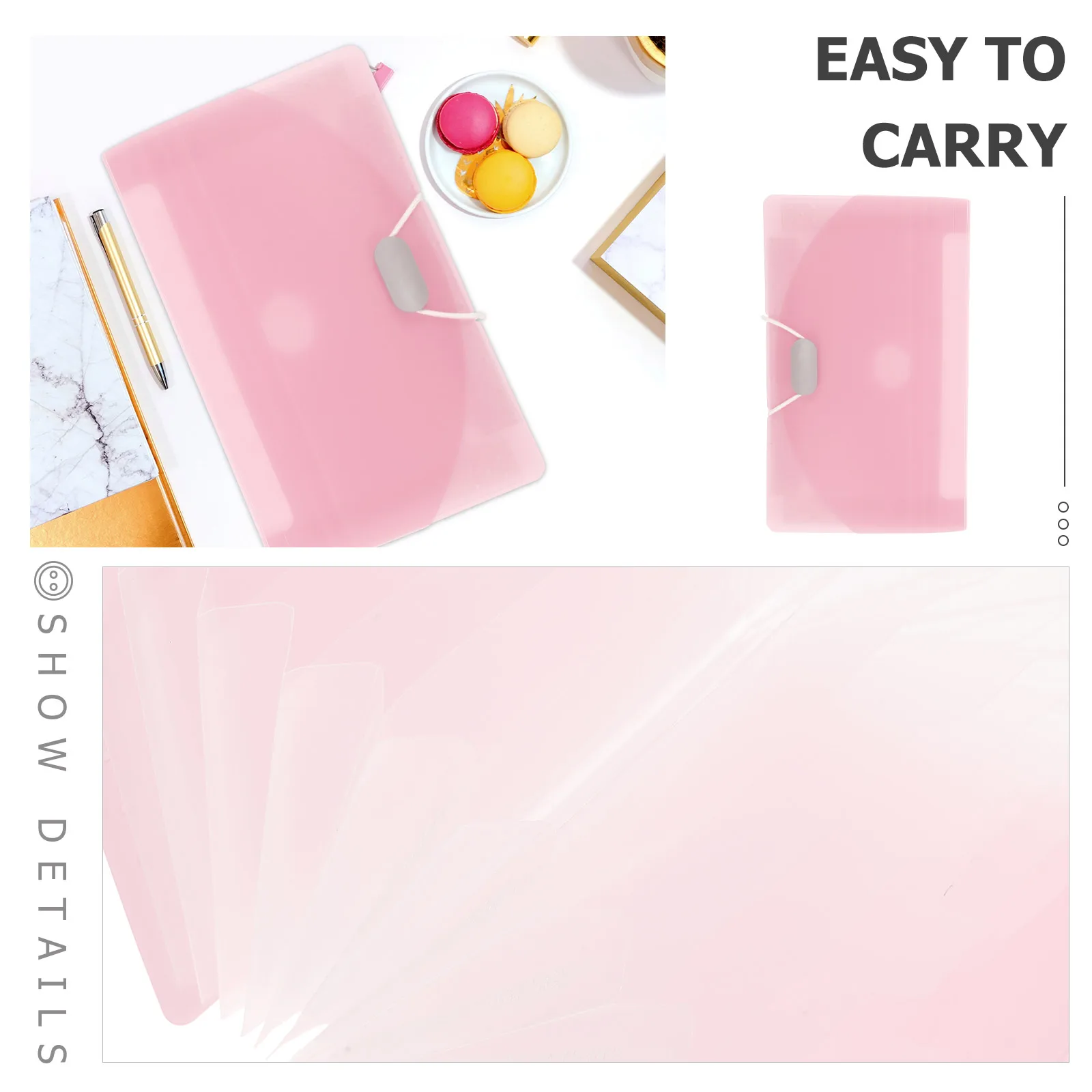 

1pc Large Capacity Expandable File Folder Multi Pocket Document Organizer Portable Accordion File Holder For Office School