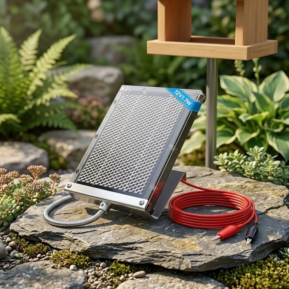 Waterproof Solar For Charger for Deer Feeder Use with Stainless Steel Conduit and Rust Resistant Aluminum Bracket
