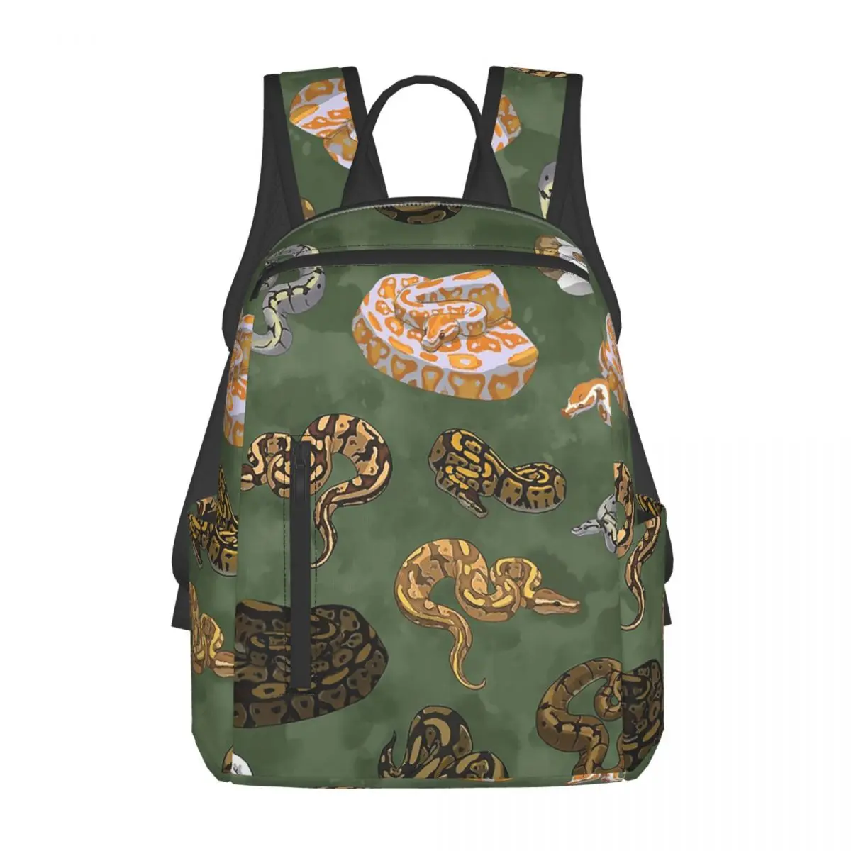 

Ball Python Morphs Pattern Moss Green Backpack Daypack Children BookBag School Bag Shoulder Bags for Men Women