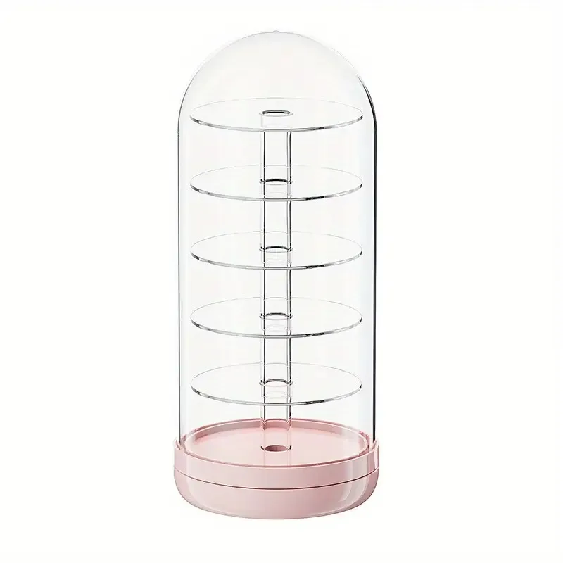 

6Layers Clear Acrylic Storage Box Multi-Compartment Hair Accessories Organizer 360° Rotating Blind Box Figurine Display for Bath