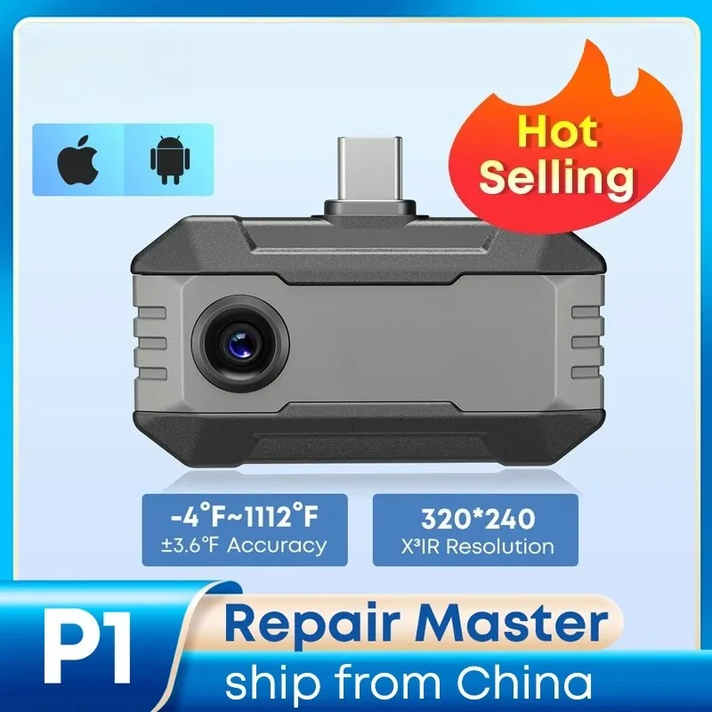 P1 Thermal 1112℉ for ios and android phone 320*240 X³IR Resolution House Inspection Thermal Imager