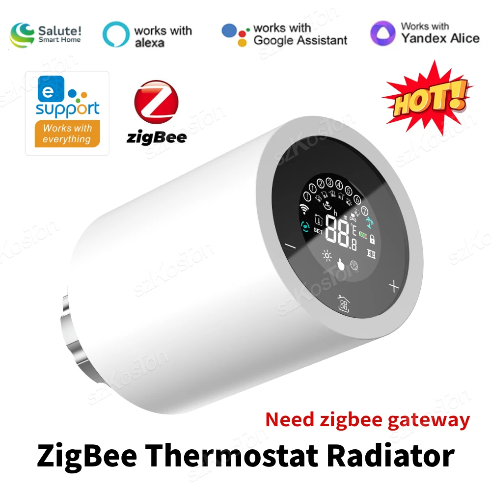 eWeLink App ZigBee Thermostat Radiator Actuator Smart Home Programmable Smart Thermostatic Radiator Valve for Alexa Google Alice