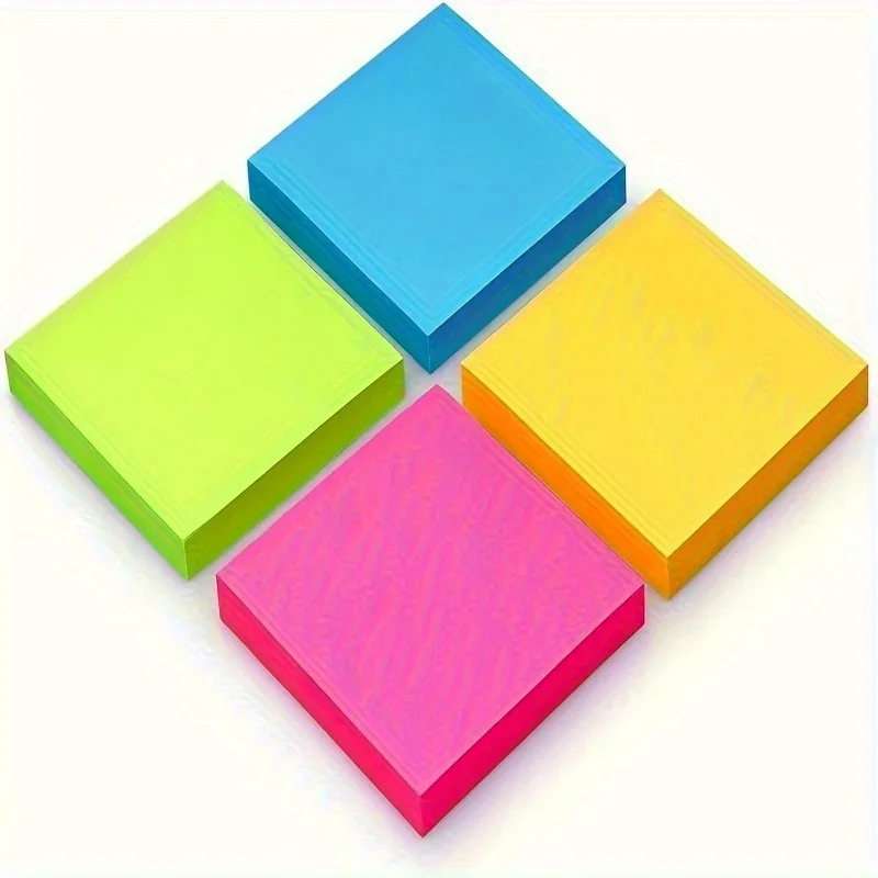 Juego de notas adhesivas autoadhesivas de 600 hojas: cuaderno colorido, colores neón brillantes, ideal para la organización escolar, del hogar y la oficina.