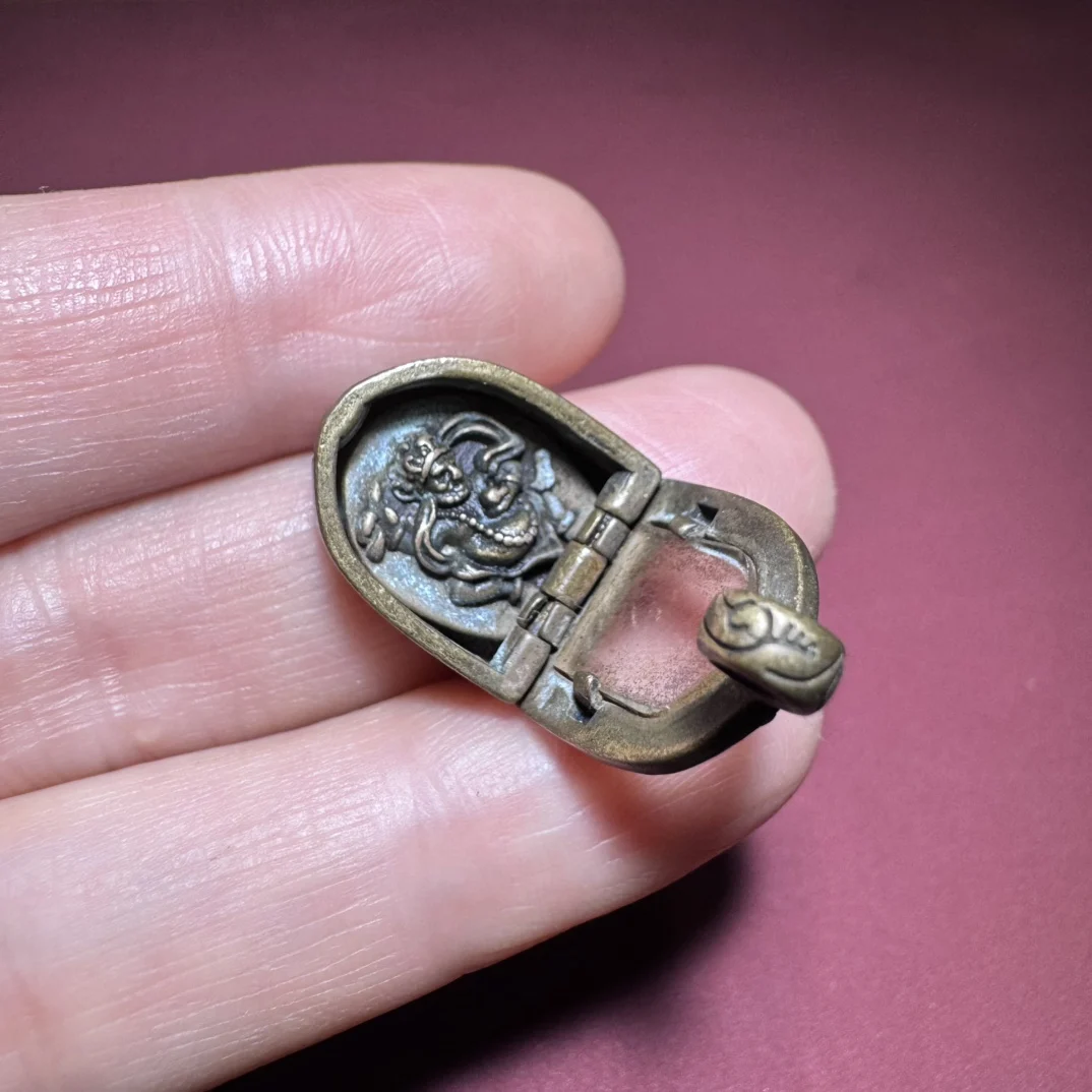Brass Large Black Kwan Yin Pendant Tibetan Style Necklace Keychain Bag Charm Bracelet Small Statue Spiritual Art Piece