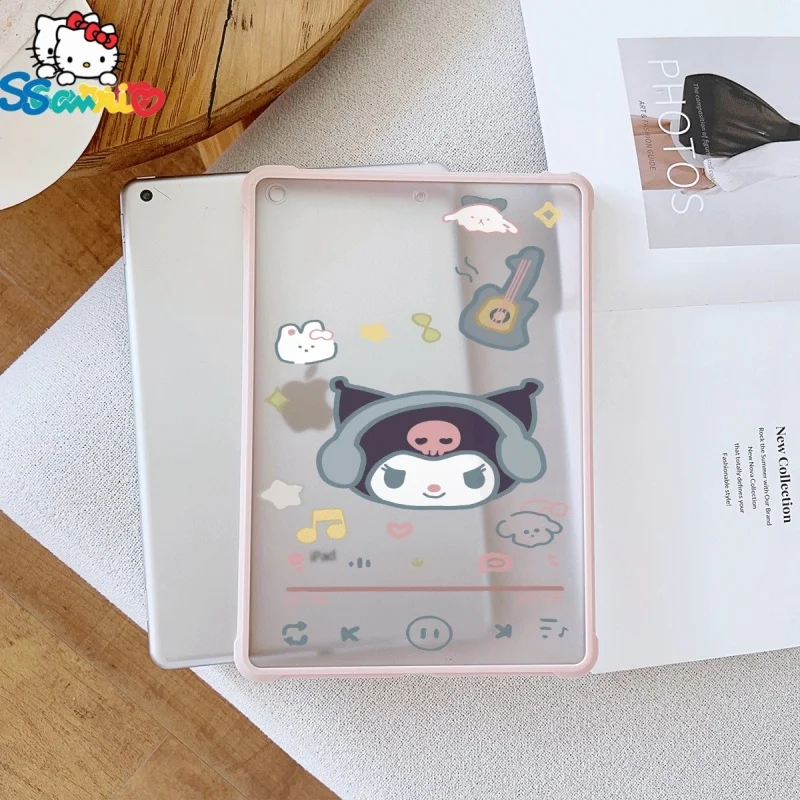 

Sanrio Kuromi pattern Pink iPad Transparent Drop Case, suitable for iPad Pro 2022/2024, iPad Air 3/5, iPad Mini 6, iPad 6/10