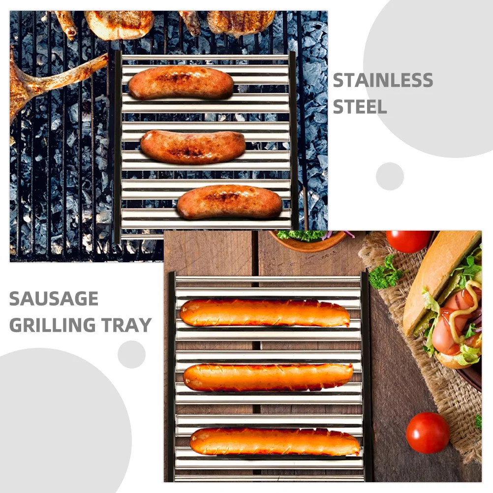 

1Set Stainless Steel Sausage Grilling Tray Durable Portable Bbq Rack for Camping Picnic Outdoor Barbecue Grill Rack