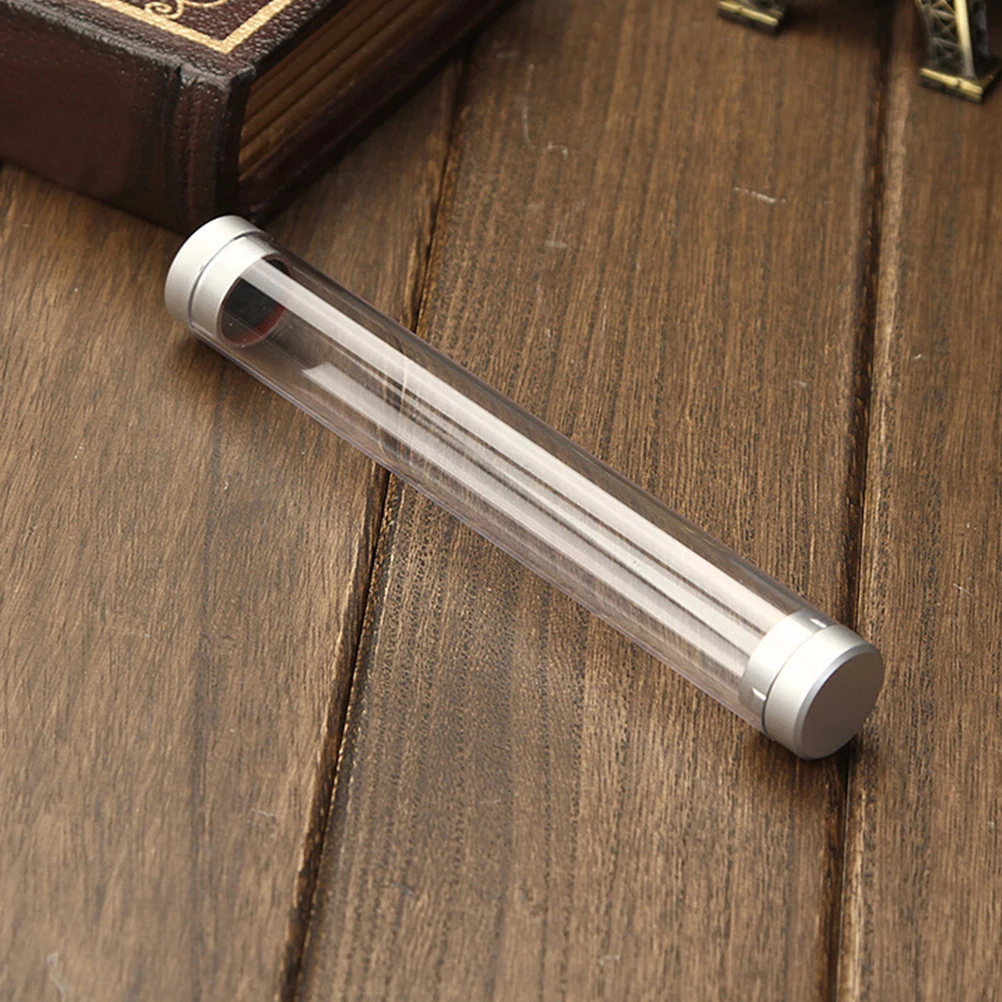 

6Pcs Empty Pen Gift Box Transparent Plastic Cylinder Pen Case Holder for Writing Instruments Compact Desk Organizer School