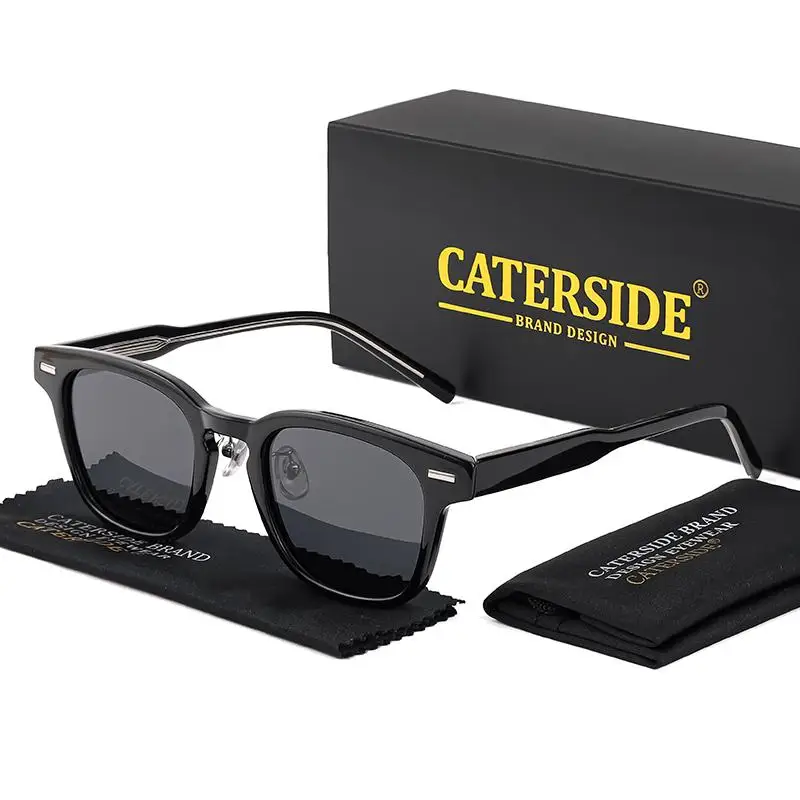 CATERSIDE Retro Quadrat Polarisierte Sonnenbrille Männer TR90 Rahmen Hohe Qualität Sonnenbrille für Frauen Fahren Angeln Party Brillen – Detail 5