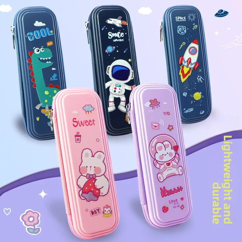 

Cartoon Pencil Case Wholesale Large Capacity Waterproof Pen Bag Multi Functional Double layer Plastic Pencil Box