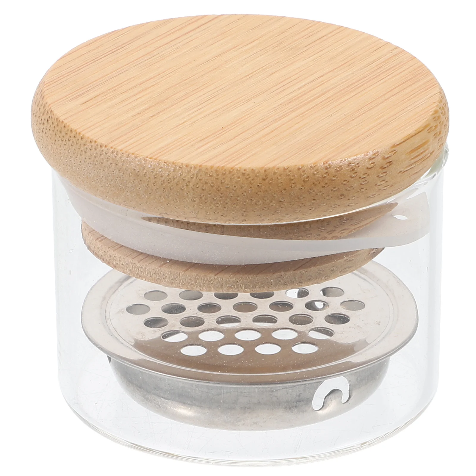 Piatto per unghie in vetro con coperchio Maglia in acciaio inossidabile per unghie acriliche Strumento per manicure Piatto Dappen Supporto per polvere liquida Salone Casa