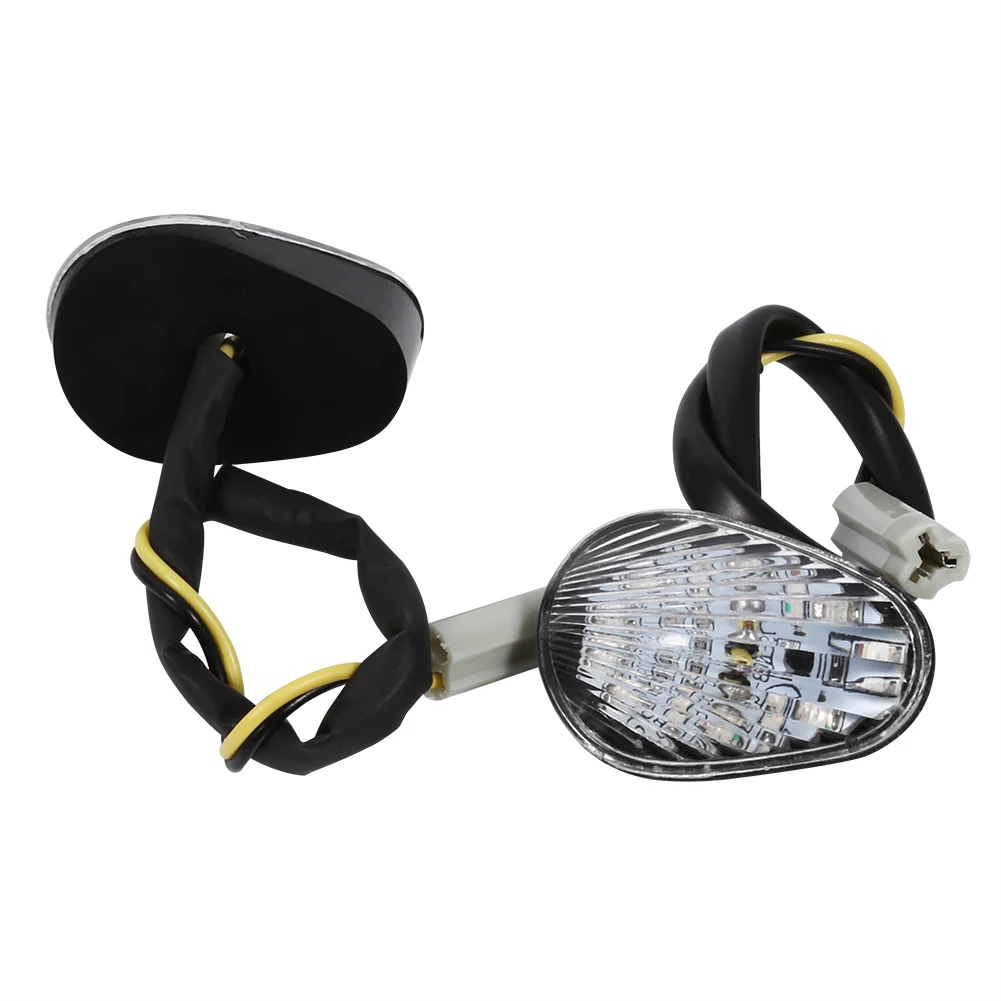 1 Pair Amber LED Turn Signal Light Indicator Lamp Flush Mount For Yamaha YZF R1 R6 R6S Clear
