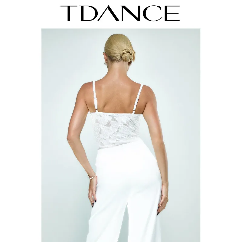 Tuta da pratica moderna latina femminile personalizzata con canotta plissettata con cuscino sul petto per le lezioni quotidiane JM-128