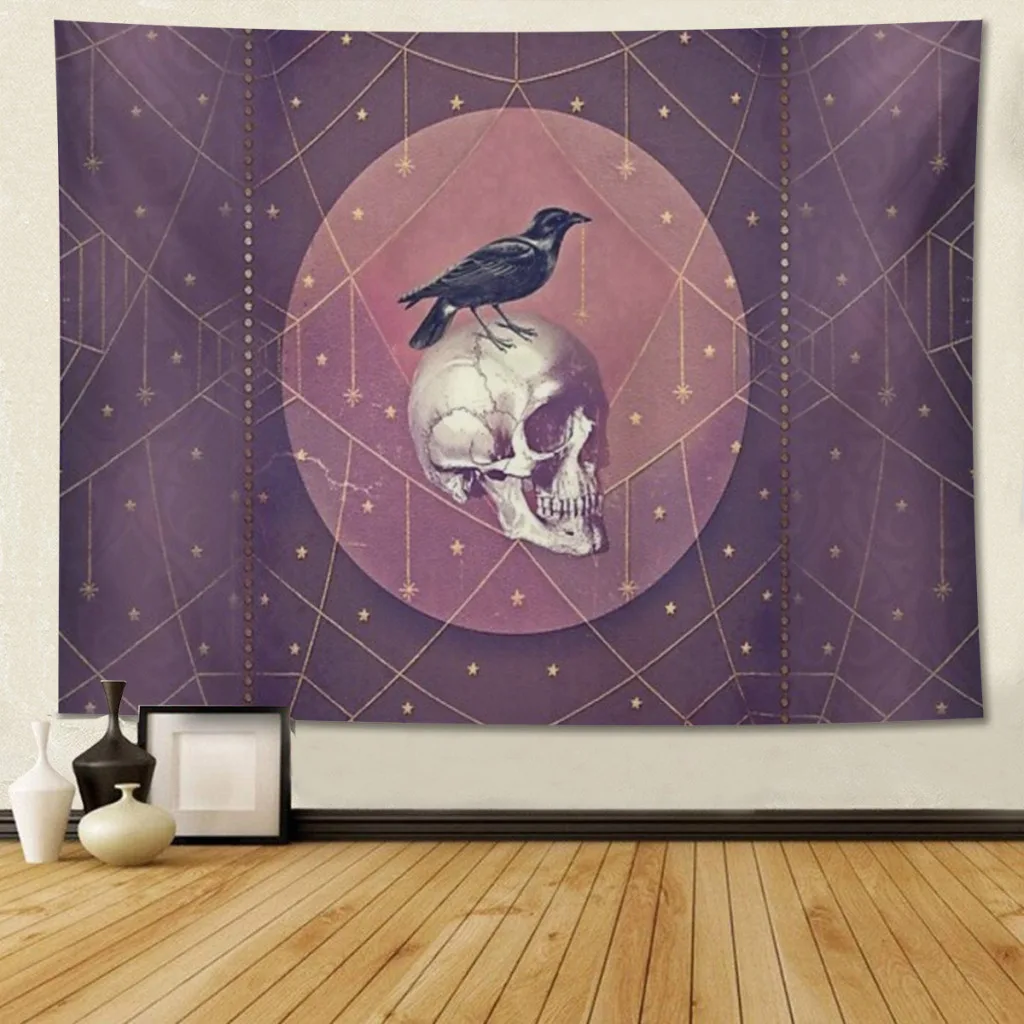 Crow and Skull Collage Child Tapestry Home Decorating Room