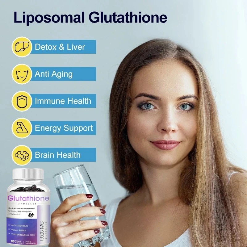 Glutathione Capsules 1000mg, All Natural Antioxidant, Anti-aging, Immune System Supports Free Radicals