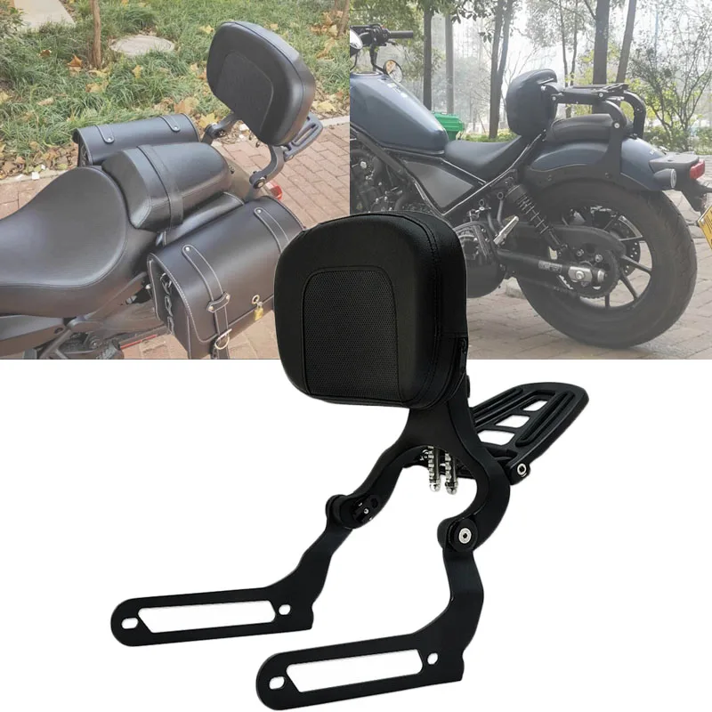 Rear Seat Luggage Rack Fender Cargo Shelf Rear Passenger Bar Backrest For Honda Rebel CM300 CM500 CMX500 CMX300 2017-2021