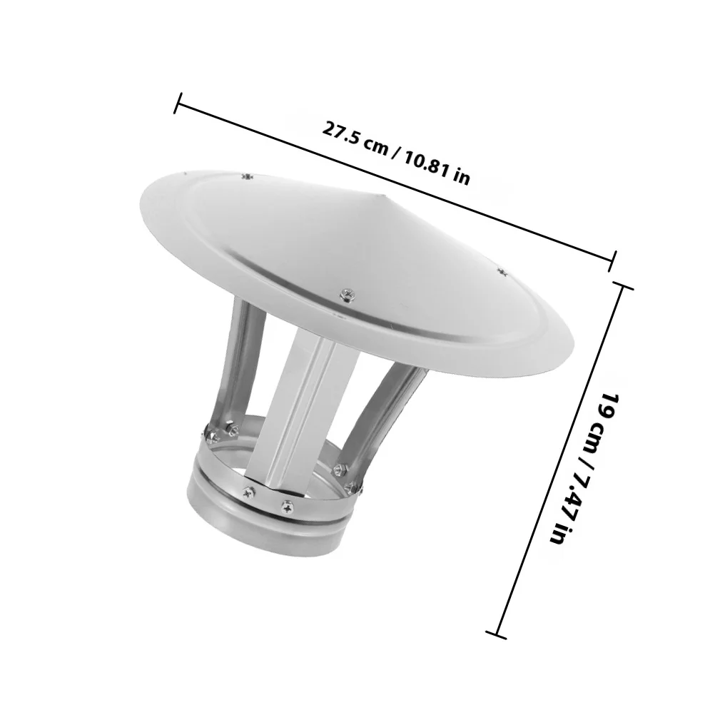الفولاذ المقاوم للصدأ سقف مستدير تنفيس مدخنة غطاء مخروط العلوي غير نافذ للمطر الموقد غطاء العادم مدخنة قبعات المطر موقد الأنابيب الغطاء العلوي