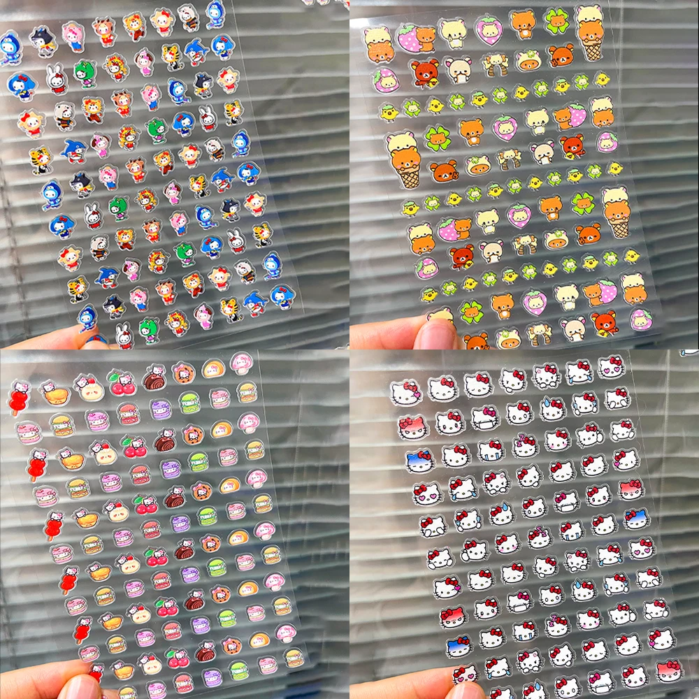 

Cute Hello Kitty Rilakkuma Nail Art Stickers PVC Self-Adhesive Delicious Fruit Funny Monster DIY Nail Stickers Holiday Gifts