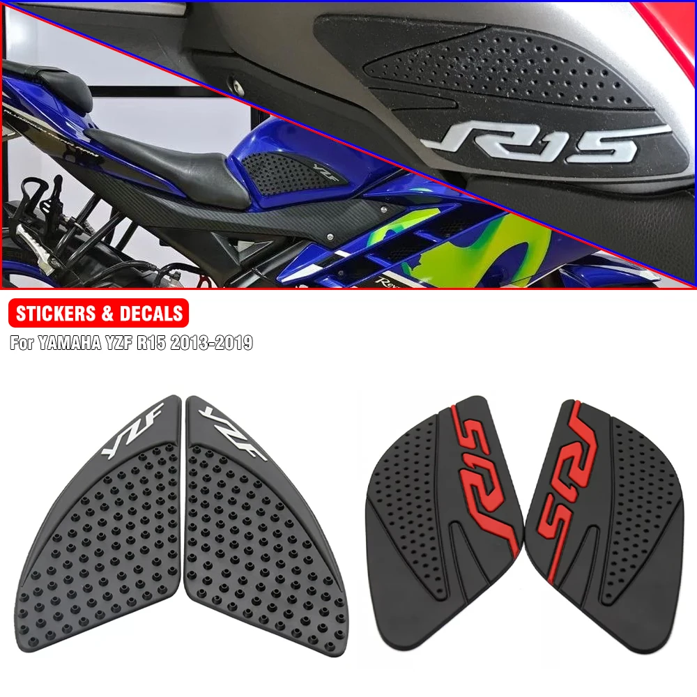 Fit For Yamaha YZF-R15 YZF R15 V1 V2 V3 V4 YZFR15 2013-2022 Motorcycle Stickers Side Fuel Tank Pad Anti Slip Protection Decals