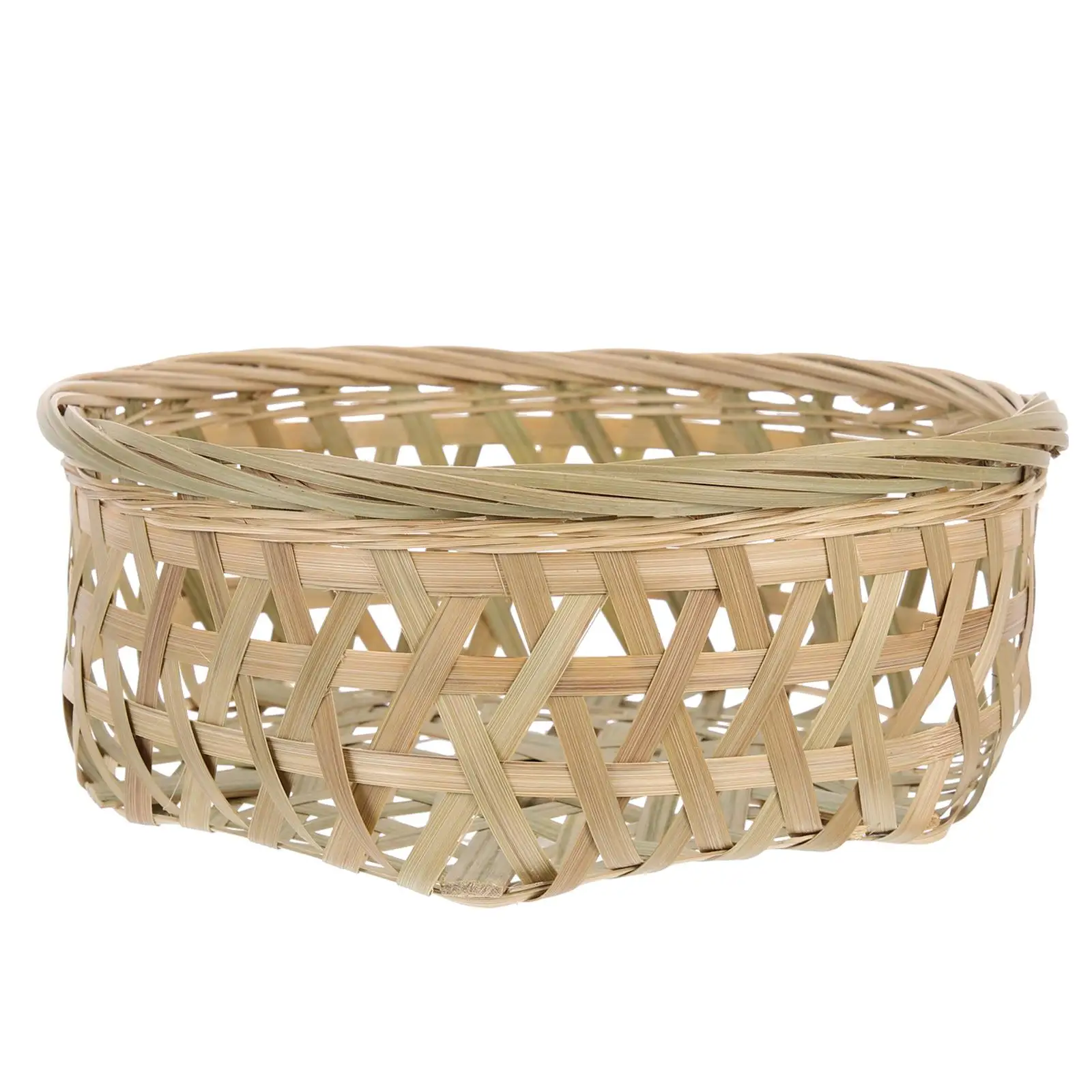 

Bamboo Woven Basket 20cm Large Capacity Vegetable Storage Safe Reliable Multi Function Snacks Fruits Picnic Household