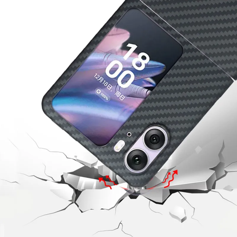 Carbon Fiber Case for OPPO Find N2 Aramid Fiber Flip Cover Shockproof Protection Cover Phone Accessories