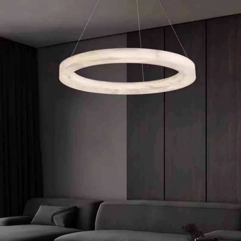 Luxury Designer All Copper Marble Pendant Light Living Room Modern Creative Dining Room Bedroom Study Attic Lighting Fixtures