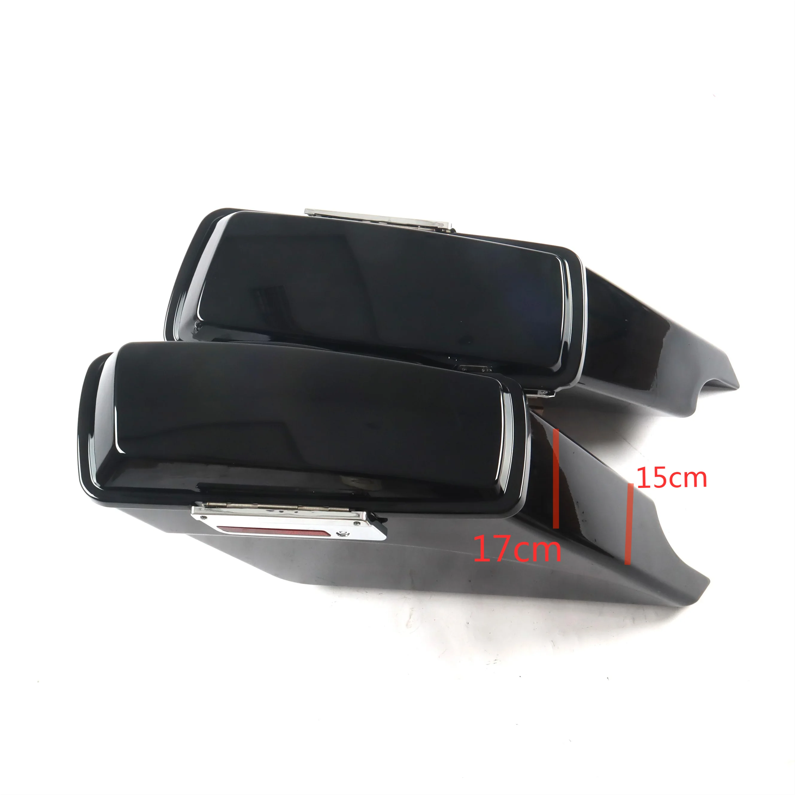 China Factory Vivid Black For har.ley Davidson Motorcycle Extended Saddlebags Pair w/Lids Painted