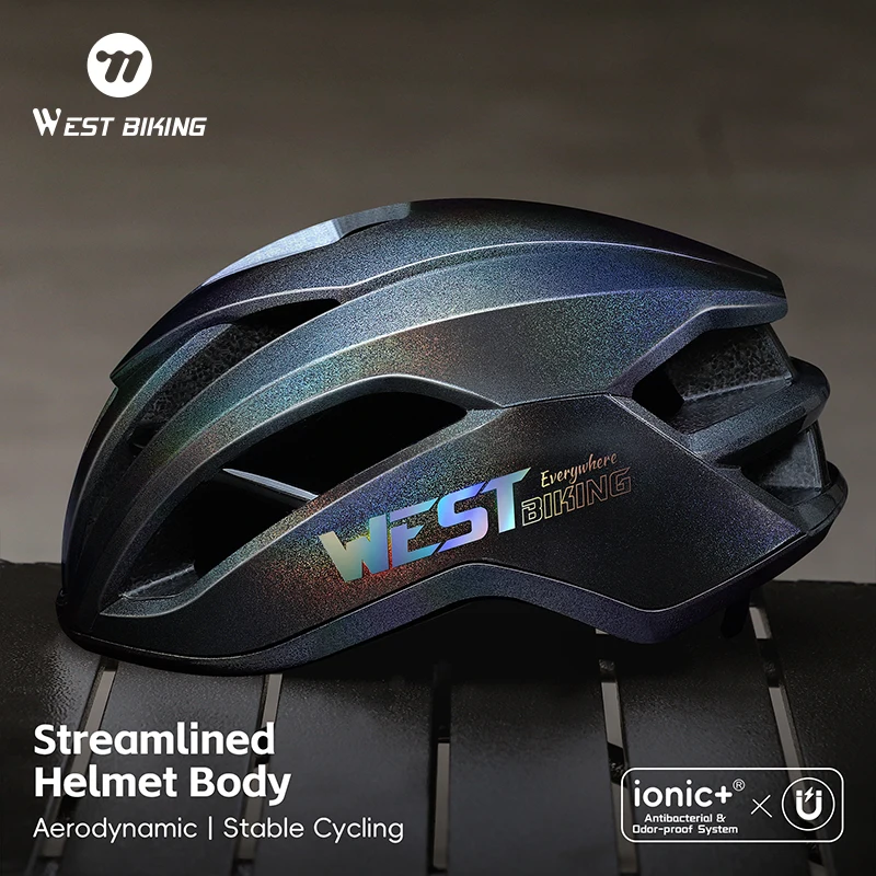 

WEST BIKING Aero Cycling Helmet Men Women MTB Road Bike Helmet Magnetic Buckle Silver Ionic Antibacterial Helmet Bike Safety Cap