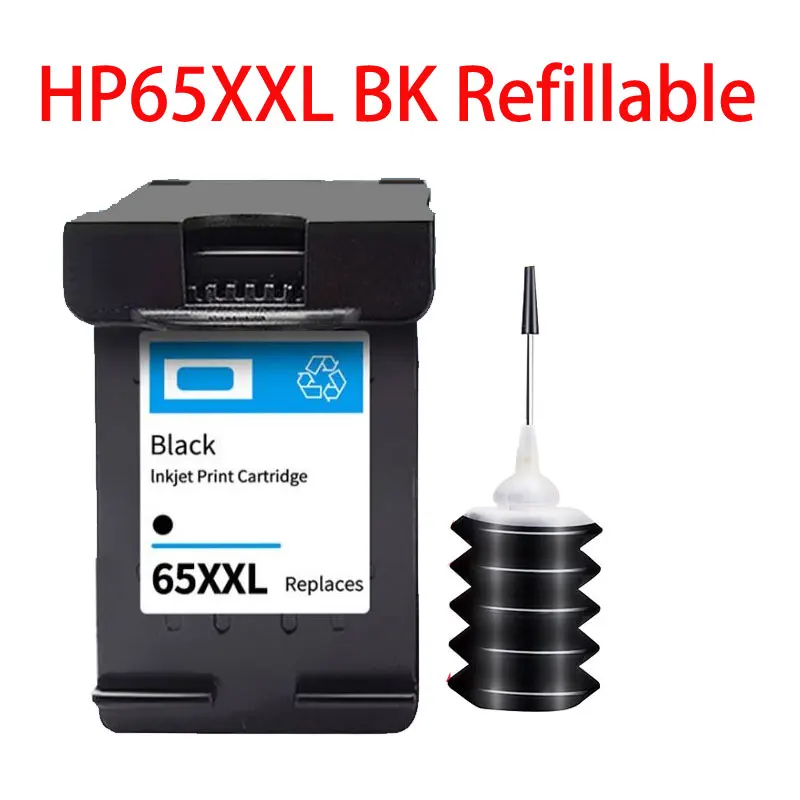 Cartucho de tinta recargable Compatible para impresora HP65 65XL 65XXL Deskjet 3730 3732 3733 3735 3752 3755 3758