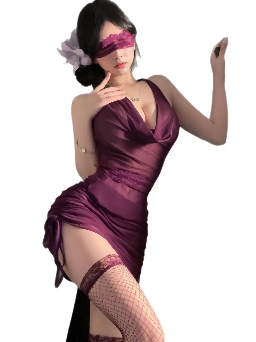 Gonna a rete divisa trasparente sexy trasparente calda per le donne Abito elegante in pizzo a rete trasparente Hot Sexy Top da donna 2025 Nuovo 23MS