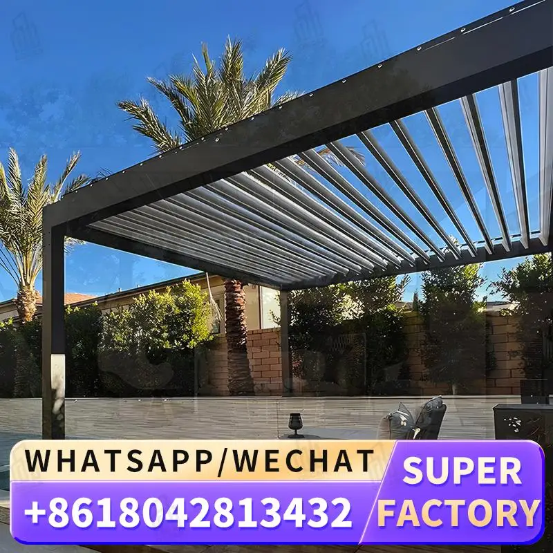 أطقم عريشة ذات سقف هوائي بمحرك يمكنك صنعها بنفسك مع ستارة تهوية قابلة للتعديل وتصميم قابل للتخصيص للفناء والفناء الخلفي والحديقة Lo #1