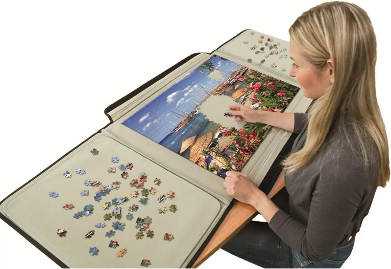 Jumbo Puzzle Mates Portapuzzle Standard 1500 Piece Jigsaw Storage Board Case, 1500 Piece
