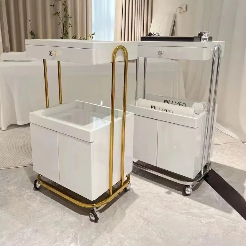 

Beauty Shalon Multi-functional ABS Beauty Rack Spa White Pink Beauty Equipment Trolley