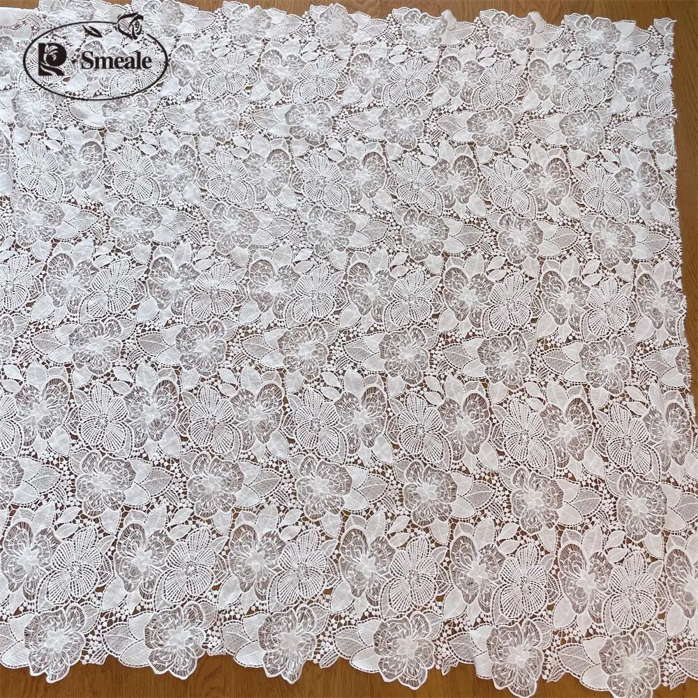 Hohler Spitzenstoff aus Milchseide, Stoff für Brauthochzeitskleid, DIY-Zubehör, Weiß, RS4847 – Detail 7