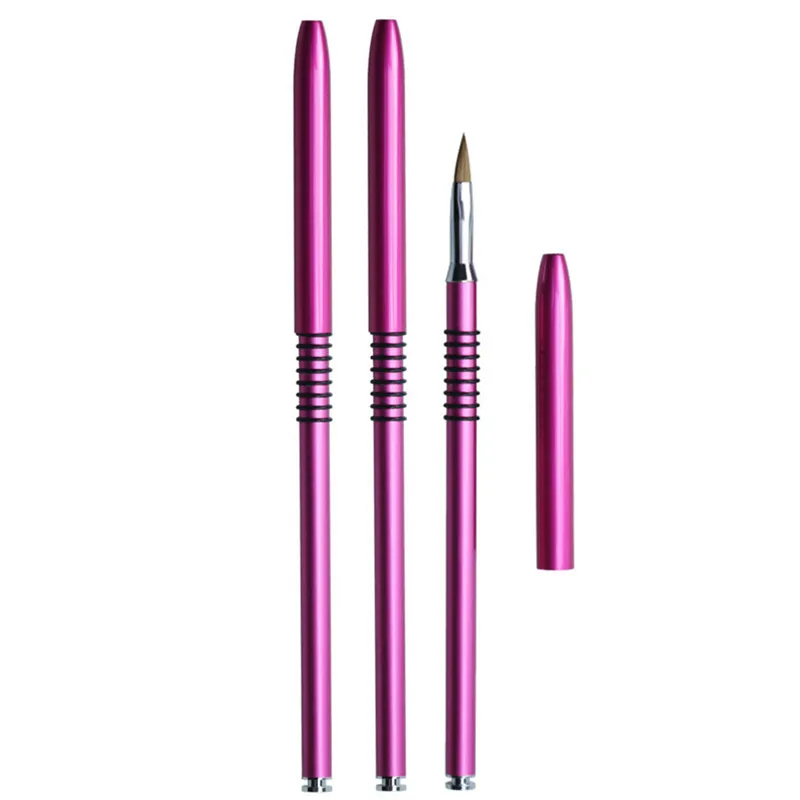 2Pcs Nail Art Acrylic UV Gel Extension Builder Rhinestone Painting Brush Lines Liner Pattern Drawing Pen Manicure Tool