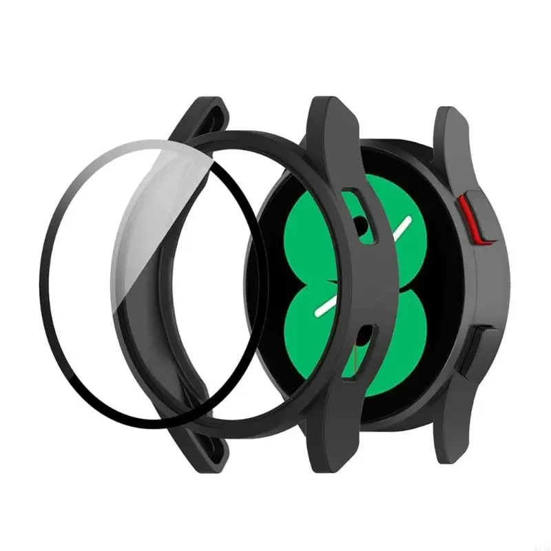 K1AA Frame Housing Film-Glass Film Cover Hard Cover متوافق لمشاهدة 4 40mm 44mm الشاشة واقي شاشة المصد