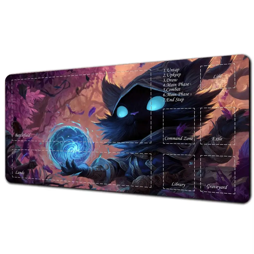 

Игровой коврик Magic Card с зоной Уникальный волшебный черный кот аниме MTG игровой коврик для сбора игровых ковриков Настольный коврик Commander Battle playmat