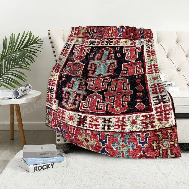 بطانية أريكة منقوشة للسرير ، بطانيات رمي ، ديكور بوهو ، صوف دافئ ، نورديك ، كلاسيكي ، مغربي ، ناعم وشعر ، شتوي #4