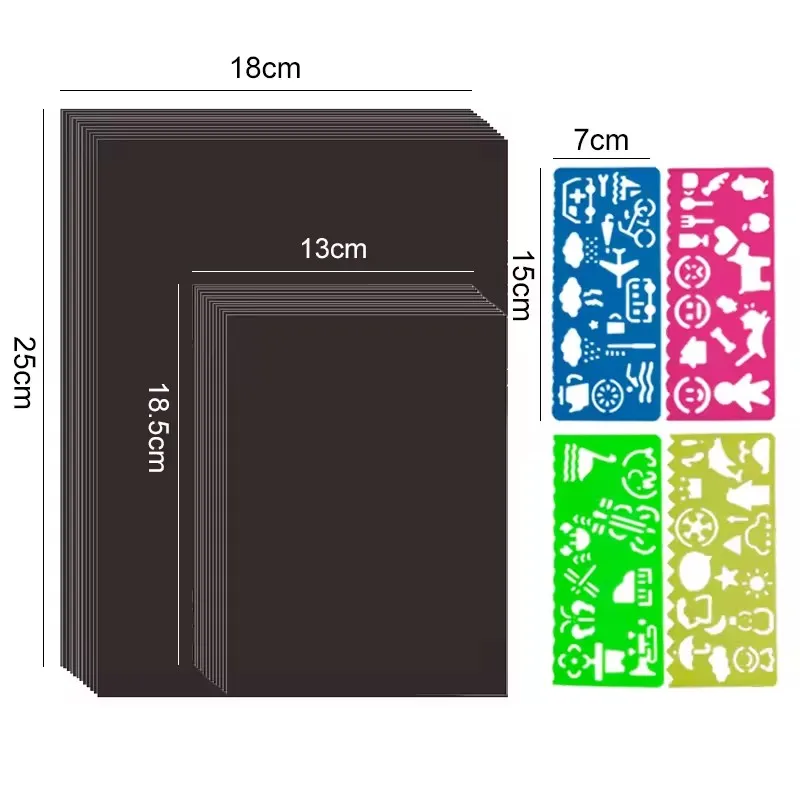مجموعة فن ورق الخدش للأطفال ، ألعاب رسم ، هدية ذاتية الصنع للفتيان والفتيات ، خدشها على الورق ، 4 قوالب #2