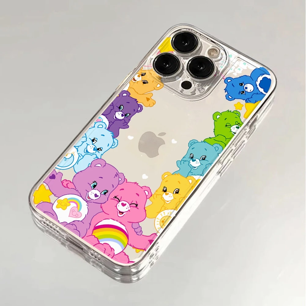 Cute Bear Rainbows Phone Case for Samsung Galaxy A73 A72 A71 A55 A54 A53 A52 A51 A50 A35 A33 A32 A24 A23 A13 A14 4G 5G Cover