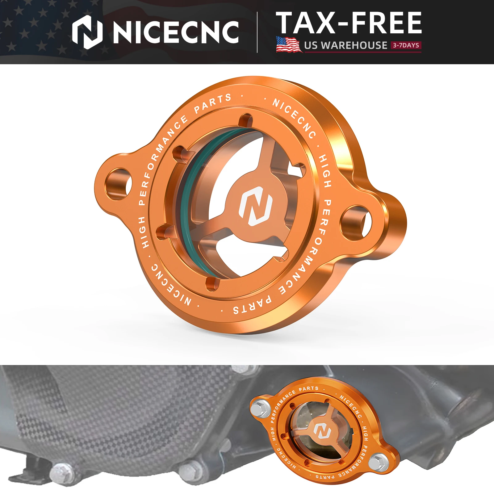 

(US Stock) Engine Oil Filter Guard Cover Cap Plug For KTM 390 250 Adventure 2021-2023 Duke 125 200 250 390 RC 125 200 390